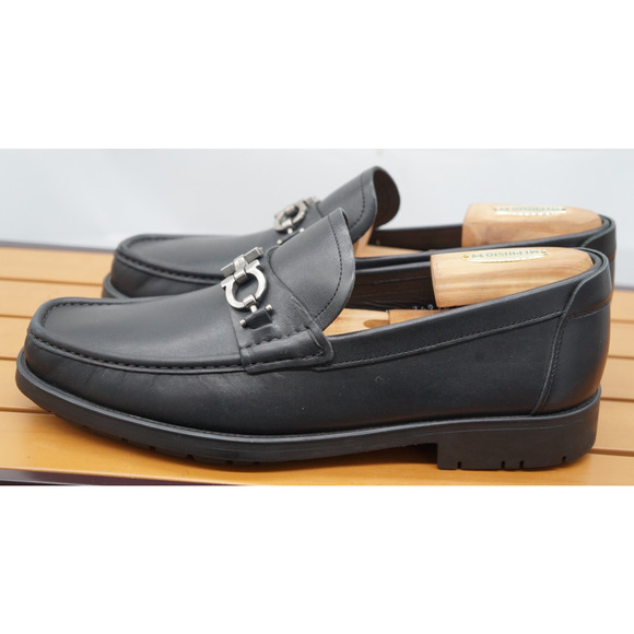 Salvatore Ferragamo David Gancini bit loafers Black Leather Loafers Size 9.5 main image 11